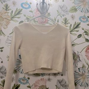 Cream colored v-neck! From shein very good quality, looks beautiful with jeans